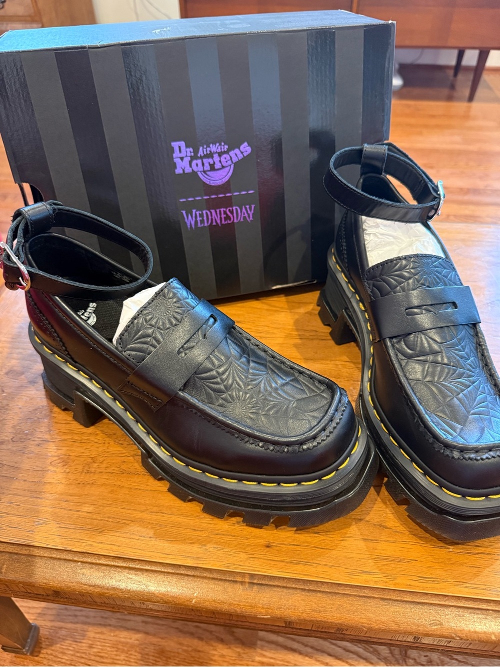RARE Wednesday Dr. Martens Collab Chunky Platform Heeled Loafers